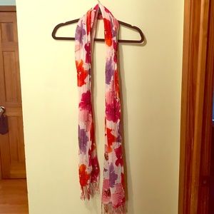 American Eagle Red and White Floral Scarf